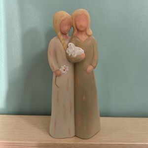 Mind's Eye Gentle Souls Friendship Figurine Women Holding Dog 2001 Resin Decor